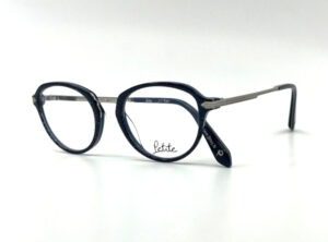 Lunette JF Rey Petite combinée métal argenté et cercle acétate bleu, chez Optique Place des Fêtes opticien à Paris 19