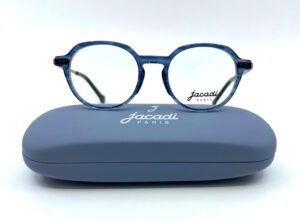 Monture enfant Jacadi bleu transparent chez Optique Place des Fêtes opticien Paris 19