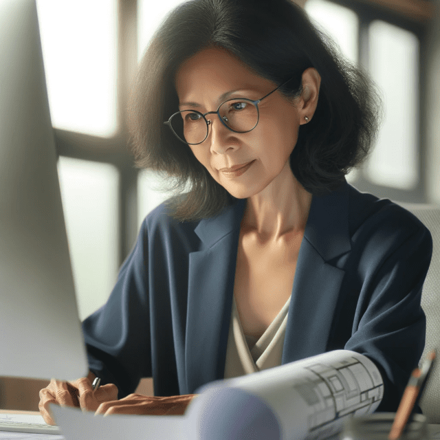 Guide presbytie - femme travaillant sur ordinateur avec ses lunettes progressives