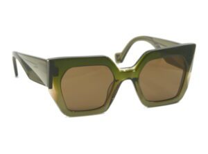 Lunettes Vintage JF Rey Pour IDC Modèle 659-168 - Demi-monture Vert/noir, Neuves Sans étiquette