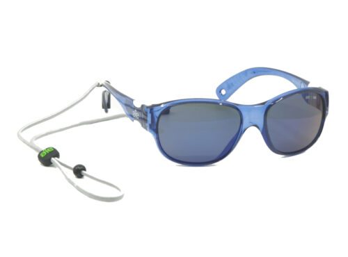 Lunettes de soleil enfant Aie Tom bleu marine Silver flash avce cordon