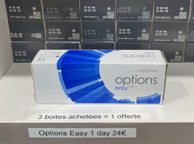 Lentilles Options Easy 1 day - Offre commerciale Optique Place des Fetes