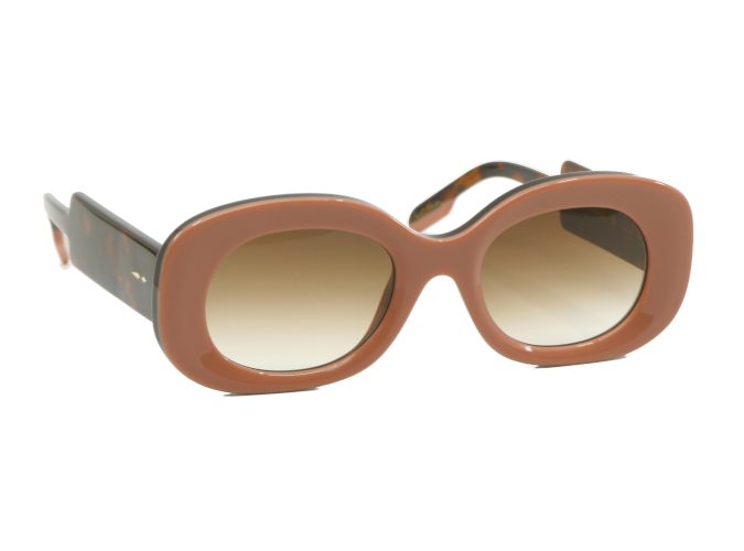 Lunettes de soleil Paname Agnes rose poudré C3 Vue avant