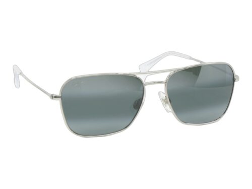 Lunettes de soleil Maui Jim Naauao Argent MJ0675 S 001 Vue principale