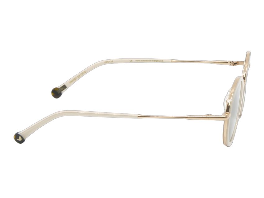 Lunettes de soleil Clemence et Margaux La sable Crème rose gold CMS219 01C Vue branches