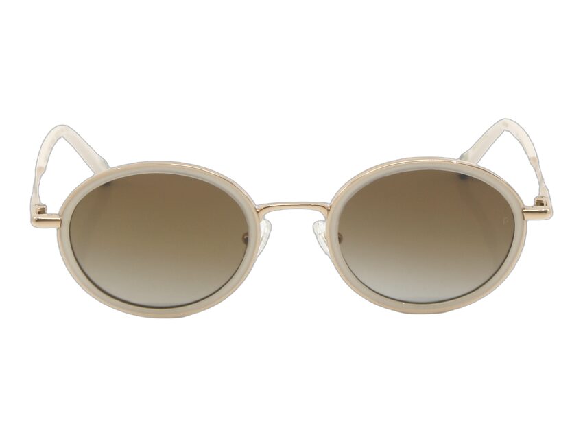 Lunettes de soleil Clemence et Margaux La sable Crème rose gold CMS219 01C Vue de face