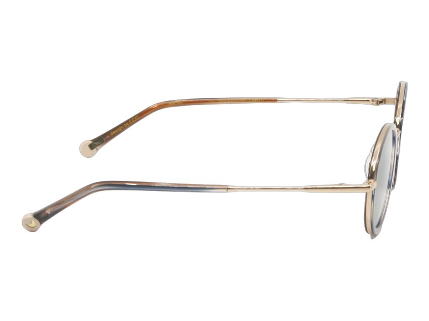 Lunettes de soleil Clemence et Margaux La sable Ecaille bleu rose gold CMS21901N Vue branches