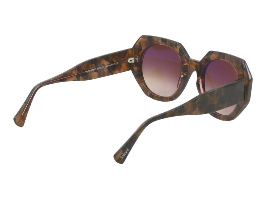 Lunettes de soleil Lafont Ouessant Ecaille rose transparent 5179 Vue biais arriere