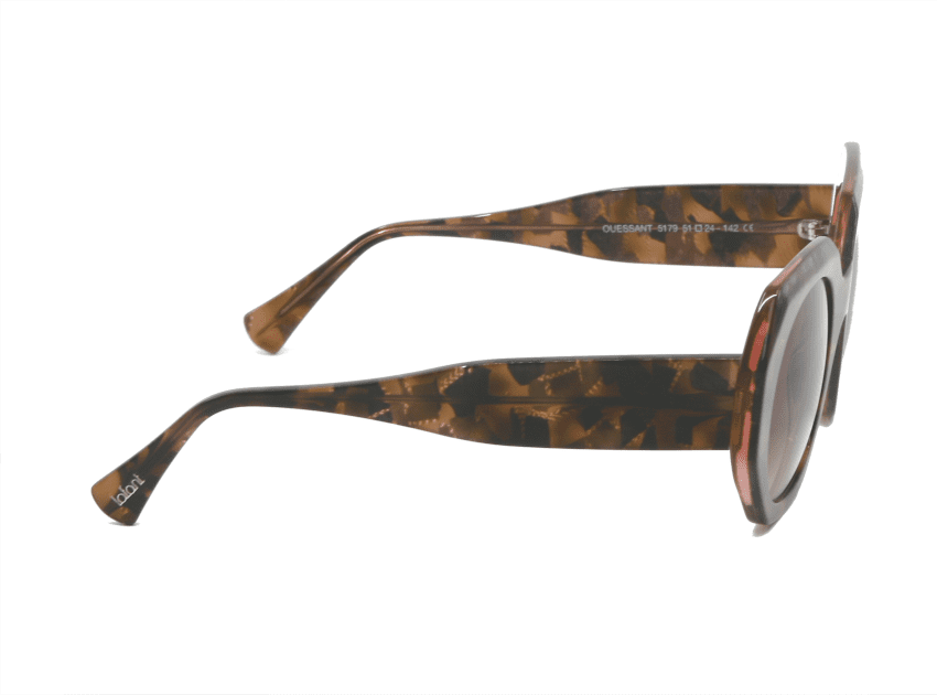 Lunettes de soleil Lafont Ouessant Ecaille rose transparent 5179 Vue branches