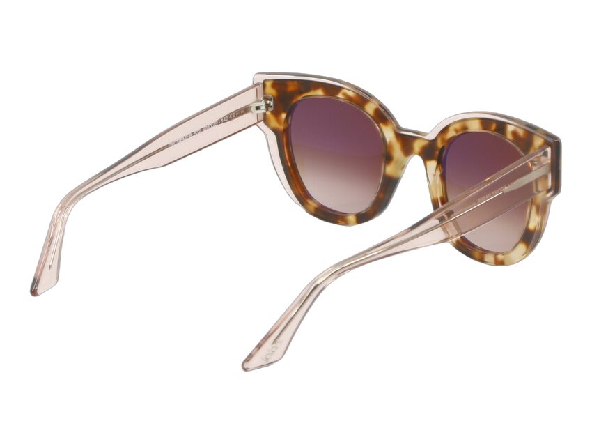 Lunettes de soleil Lafont Outremer Ecaille rose transparent 532 Vue biais arriere