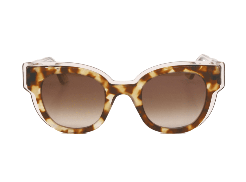 Lunettes de soleil Lafont Outremer Ecaille rose transparent 532 Vue de face