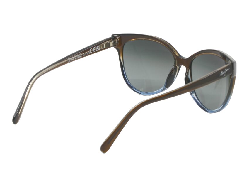Lunettes de soleil Maui Jim Olu Olu Marron et bleu MJ537 01F Vue biais arriere