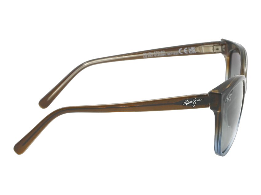 Lunettes de soleil Maui Jim Olu Olu Marron et bleu MJ537 01F Vue branche