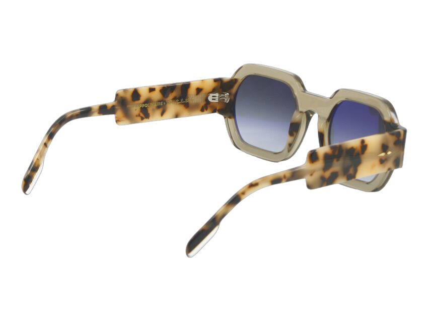 Lunettes de soleil Paname Appolinaire Ecaille et fumé C4 Vue biais arriere
