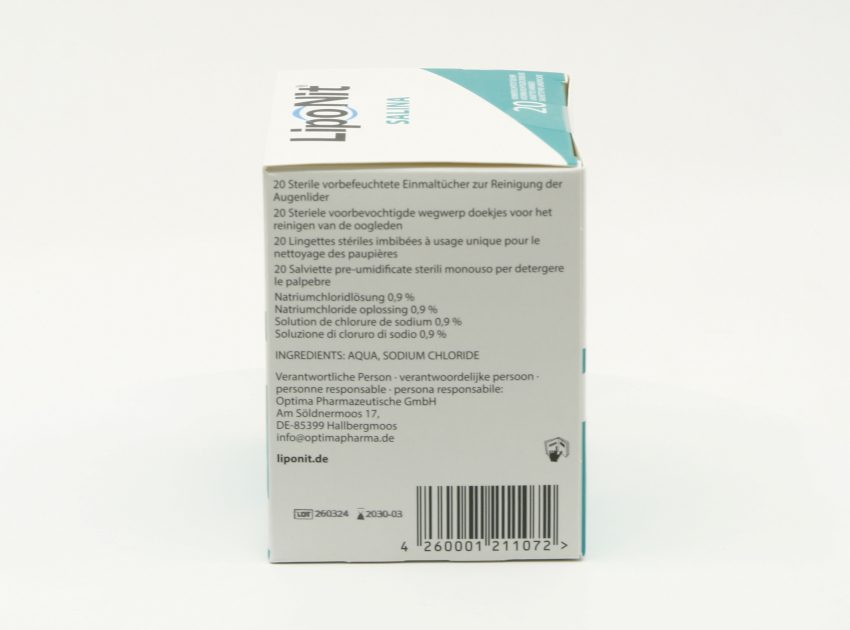 Lingettes nettoyage des paupieres Lipo Nit Salina composition