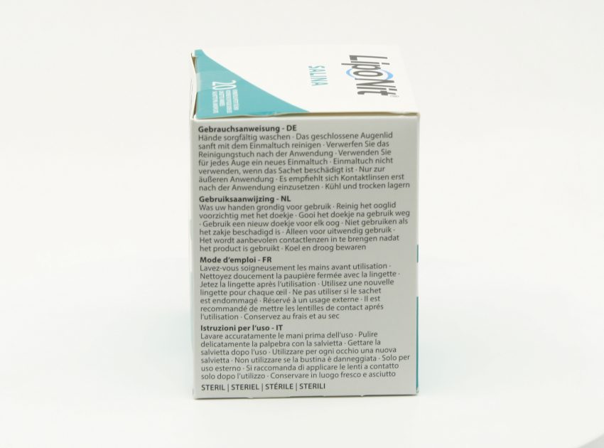 Lingettes nettoyage des paupieres Lipo Nit Salina Boite de 20 mode d'emploi